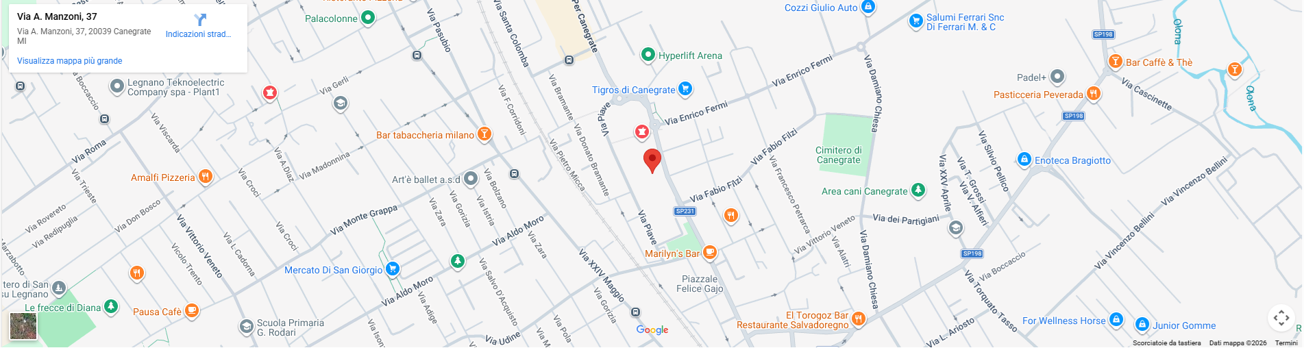 Mappa sede EsseErre - Via Manzoni 37, Canegrate MI